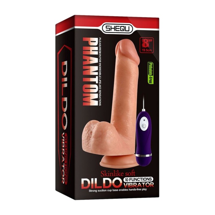 SHEQU Vibračný dildo s diaľkovým ovládaním PHANTOM 20 CM