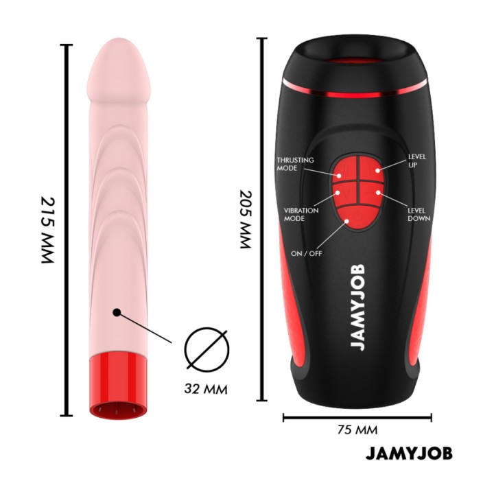 JAMYJOB Macchina sessuale automatica con dildo e telecomando