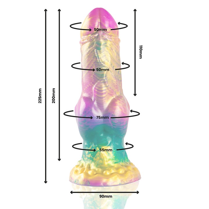EPIC Dildo fantasia arcobaleno con palle IRIS D-239467