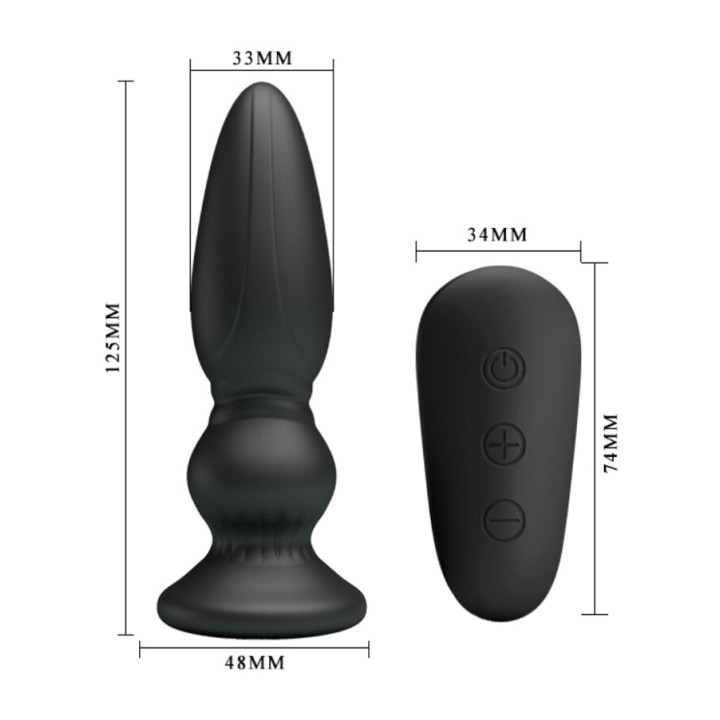 MR PLAY Plug anal vibrator puternic cu control remote