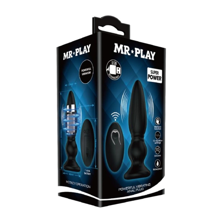 MR PLAY Plug anale vibrante potente con control remoto
