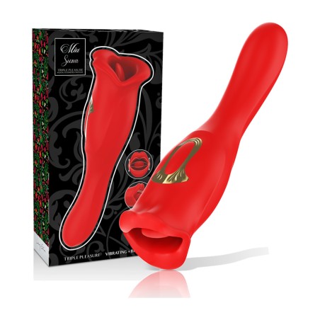 clitoral stimulator with kissing, licking, and vibration effects siena duo
