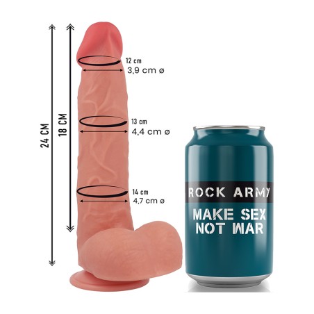 dildo realistico a doppia densità e silicone liquido raptor 24cm ø4,4cm
