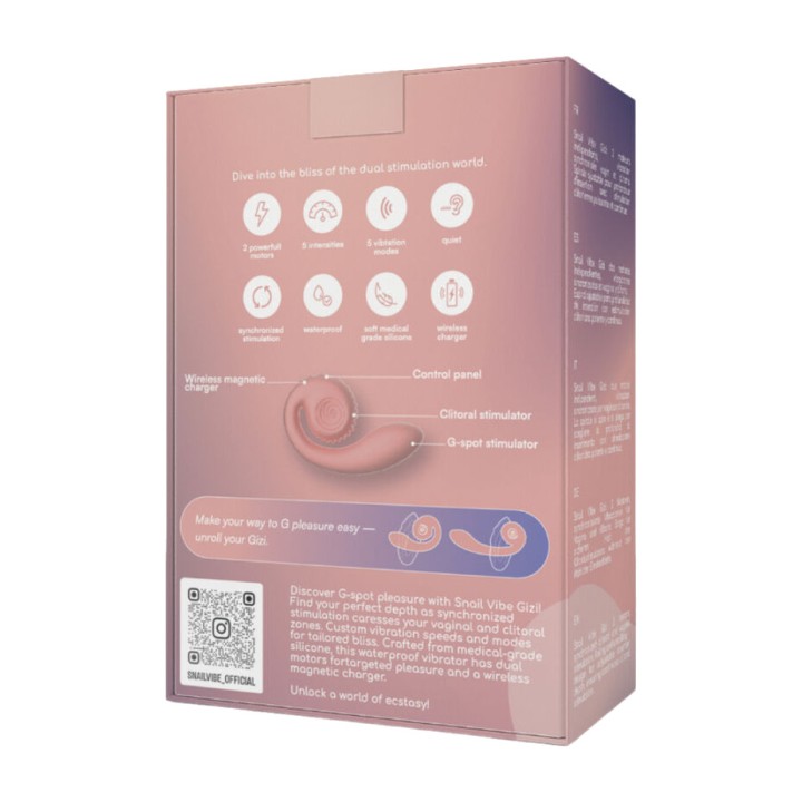 SNAIL VIBE Dvojitý vibrátor s usponom GIZI D-238269VAR