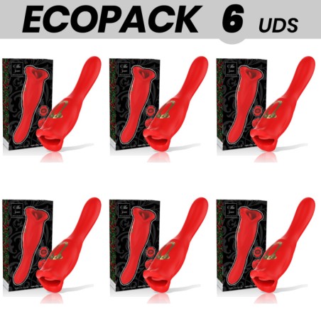pack de 6 estimuladors de clítoris amb efecte bes, llenguetada i vibració ecopack siena