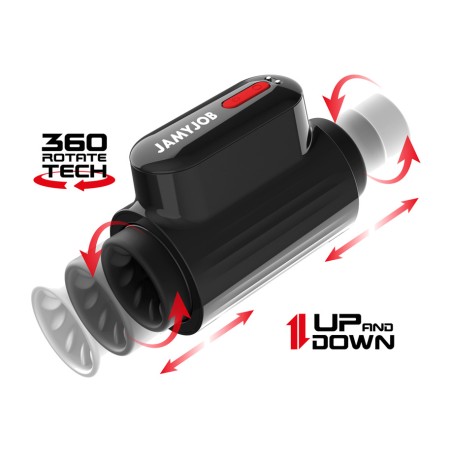 automatic male masturbator with thrust, 360 rotation and turbo mode vortex