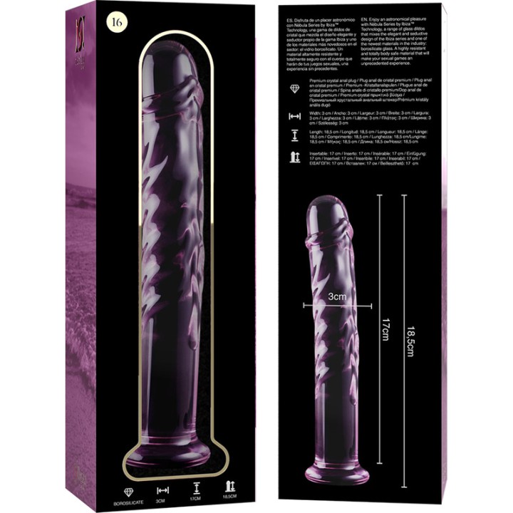 IBIZA TECHNOLOGY Dildo de cristal NEBULA 16 18,5CM Ø3CM