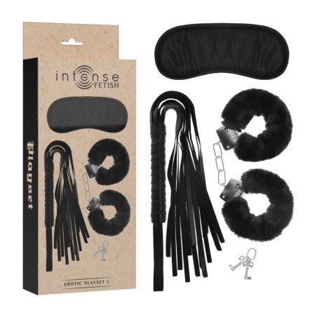 set erotico di manette, cappuccio e frusta in pelle vegana fetish 1