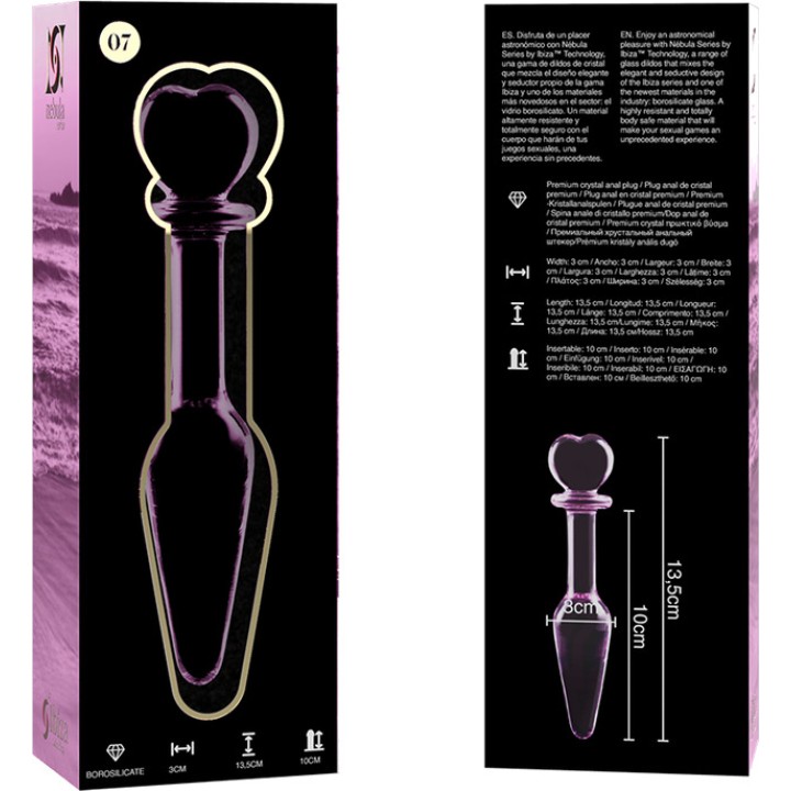 IBIZA TECHNOLOGY Plug anal de cristal NEBULA 7 13,5CM Ø3CM