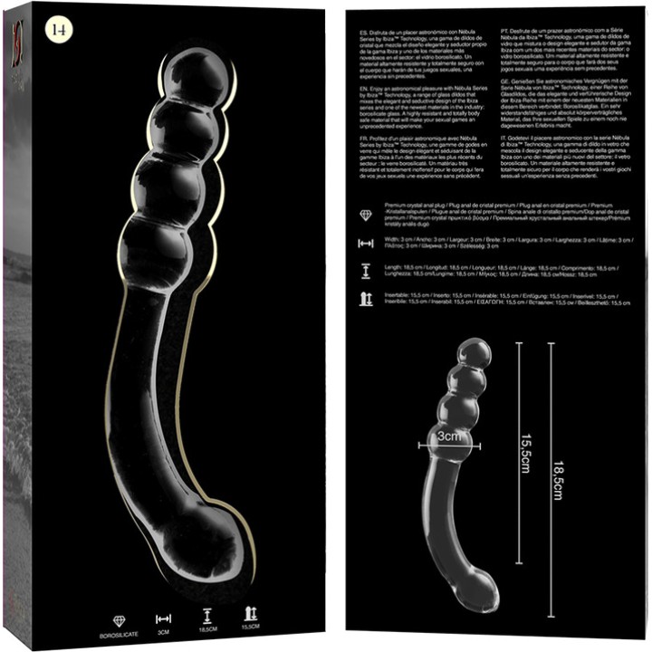 IBIZA TECHNOLOGY Kryss dildo NEBULA 14 18,5CM Ø3CM