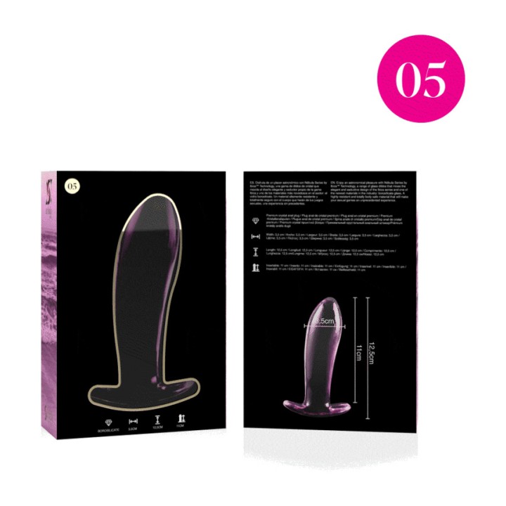 IBIZA TECHNOLOGY Plug anal de cristal NEBULA 5 12,5CM Ø3,5CM