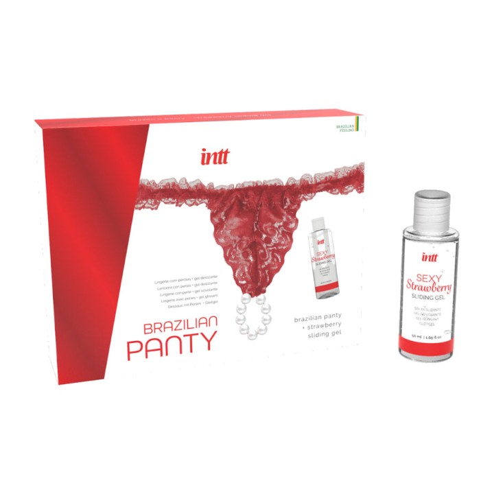 INTT Brasilianhöschen mit Perlen und Gleitgel RELEASES-50ML