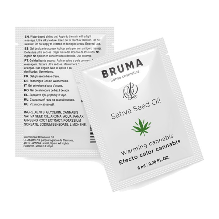 BRUMA Gel lubrificant monodosis efect calor cu oil de