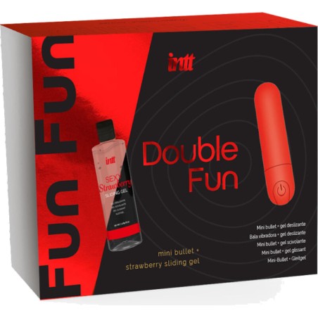 kit con gel de masaje de fresa y bala vibradora releases-double fun