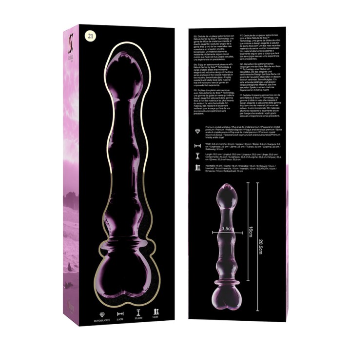 IBIZA TECHNOLOGY Dildo de cristal NEBULA 21 20,5CM Ø3,5CM
