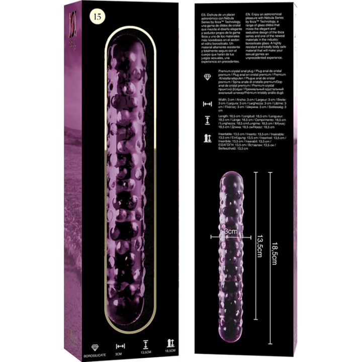 IBIZA TECHNOLOGY Crystal dildo NEBULA 15 18,5CM Ø3CM