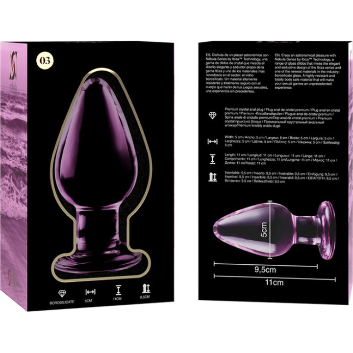 IBIZA TECHNOLOGY Plug anal de cristal NEBULA 3 11CM Ø5CM