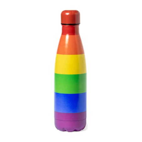 termos metallico per acqua fresca o caffè caldo con bandiera bibón lgbt