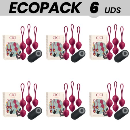 pack de 6 billes kegel triples vibrantes en silicone avec contrôle remote ecopack-premium