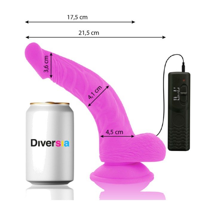 DIVERSIA Dildo realístico flexible con vibración 21,5CM