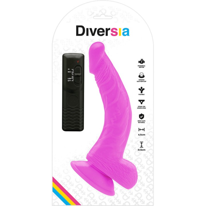 DIVERSIA Dildo realístico flexible con vibración 21,5CM