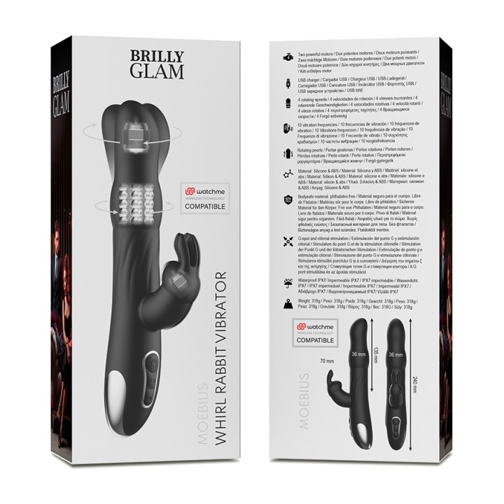 BRILLY GLAM Vibrator cu pierderă rotativă comandă remote
