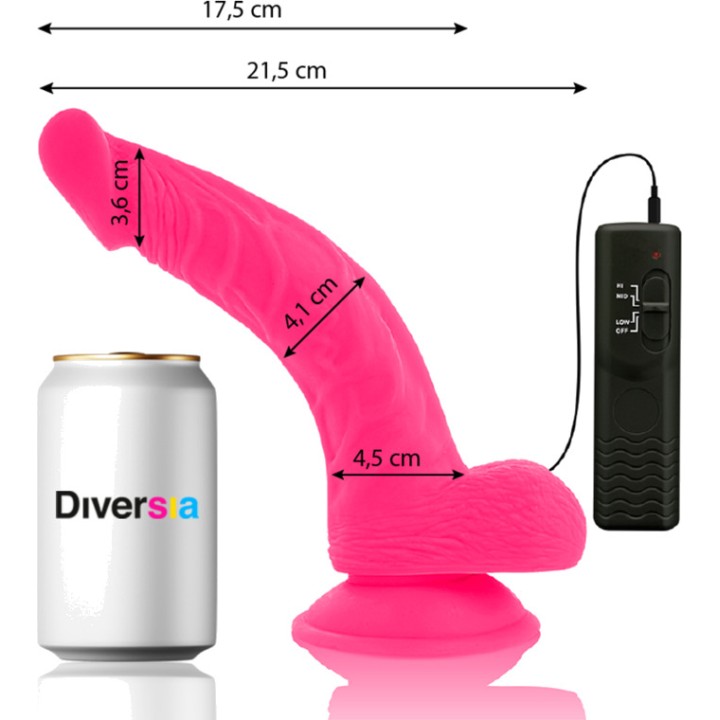 DIVERSIA Flexibel realistisk dildo med vibration 21,5CM