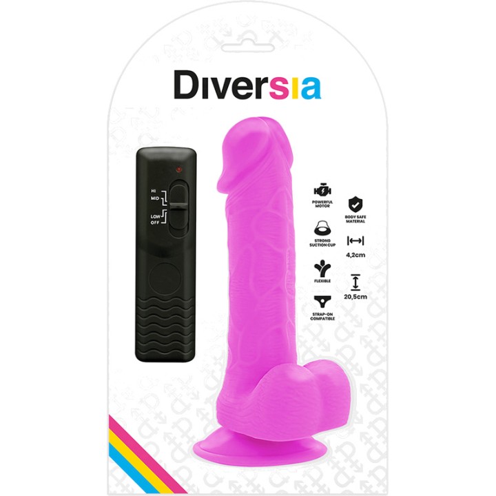 DIVERSIA Flexibilizovaný realistický vibrátor 20,5CM Ø4,2CM
