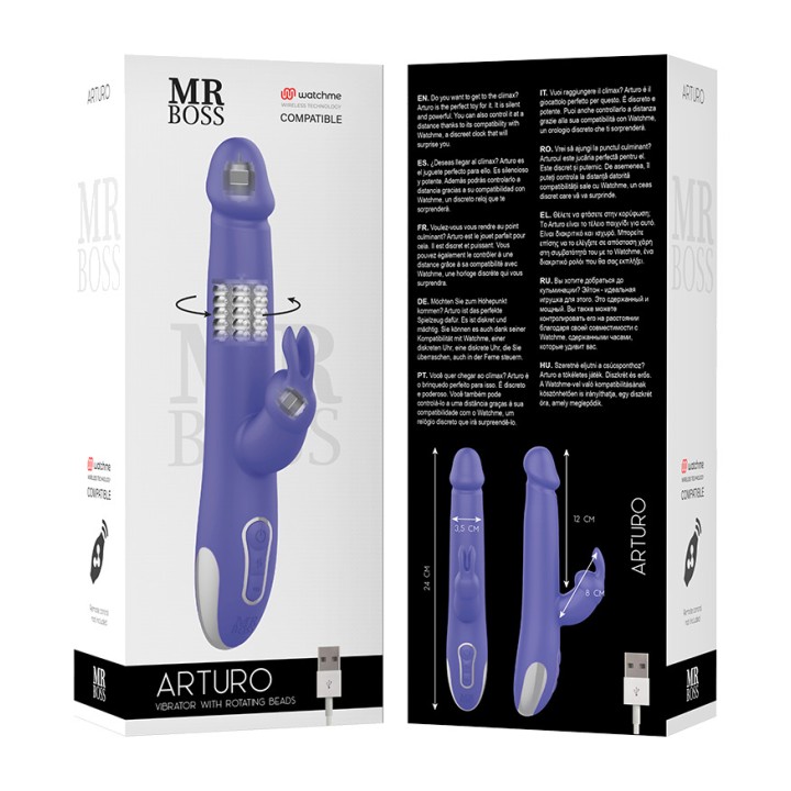 MR BOSS Vibrator rotativ cu telecomandă ARTURO-WATCHME