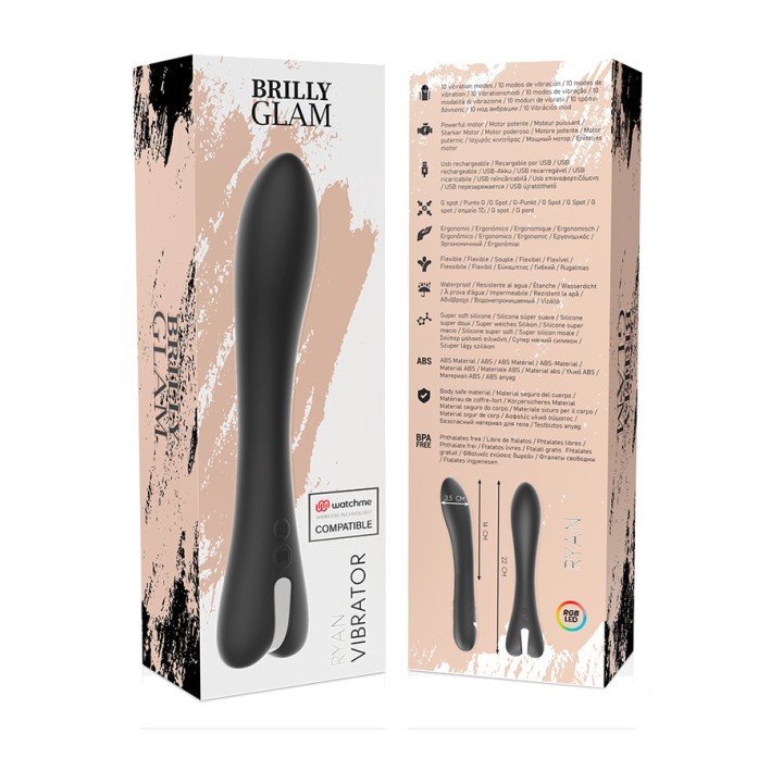 BRILLY GLAM Remote control vibrator RYAN-WATCHME D-230984