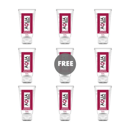 water-based flavored lubricant pack aqua travel 50 ml 9 uds