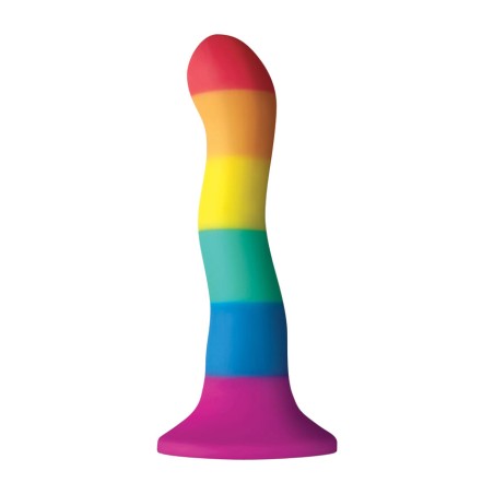 vlnutý dildó s farbami vlajky wave lgbt 17 cm
