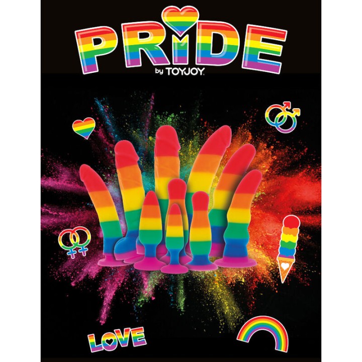 PRIDE Våglined dildo i flaggfabrikken WAVE LGBT 17 CM
