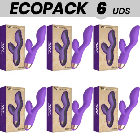 pack de 6 vibradores recargables de silicona ecopack donna