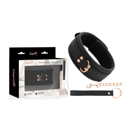 leren veganistisch halsband met riem en neopreenbekleding fantasy