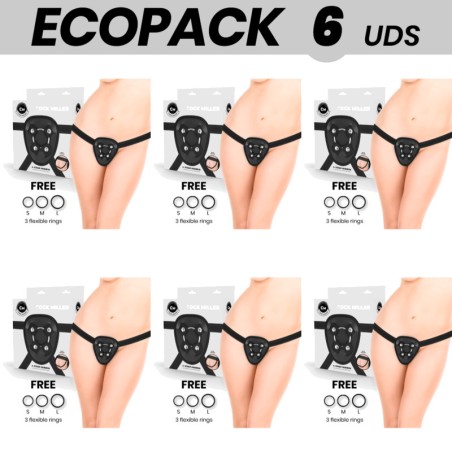 pack med 6 justerbara säkerhetsbälten med ringar ecopack