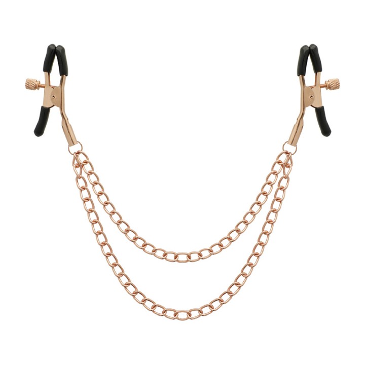 BEGME FETISH GAMES Nippelklemmen mit Kette BLACK-EDITION