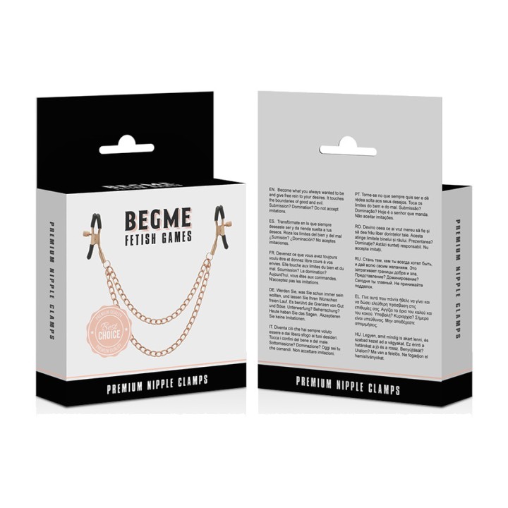BEGME FETISH GAMES Pinzas para pezones con cadena
