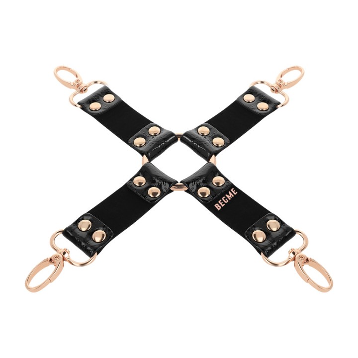 BEGME FETISH GAMES Immobilisateur hog tie en cuir végétalien