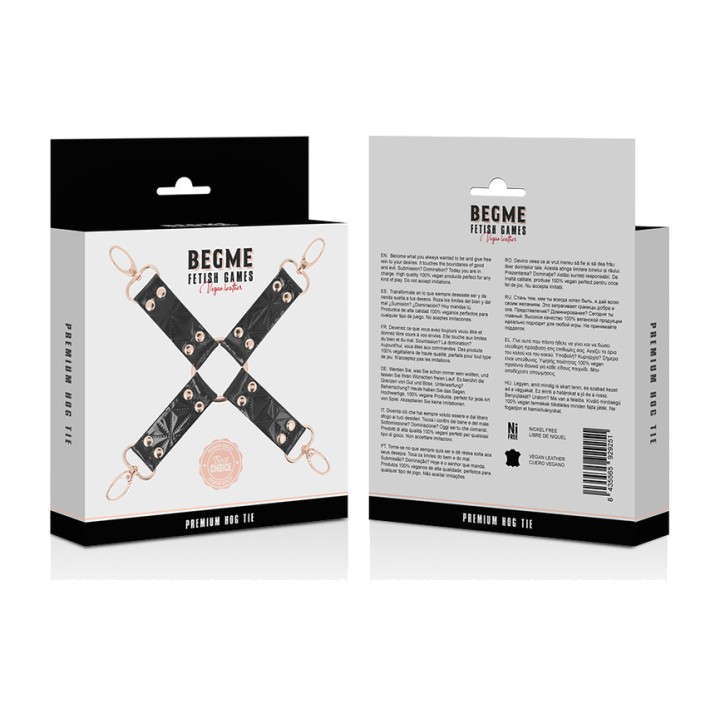 BEGME FETISH GAMES Hogtie-inmovilisator van vegan leather