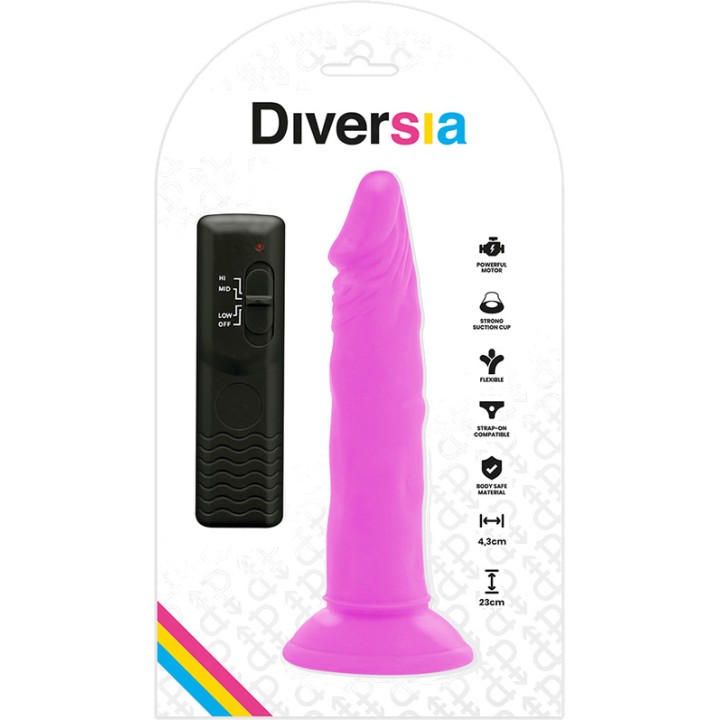 DIVERSIA Dildo réaliste flexible avec vibration 23CM Ø4,3CM