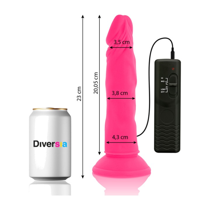 DIVERSIA Dildo réaliste flexible avec vibration 23CM Ø4,3CM