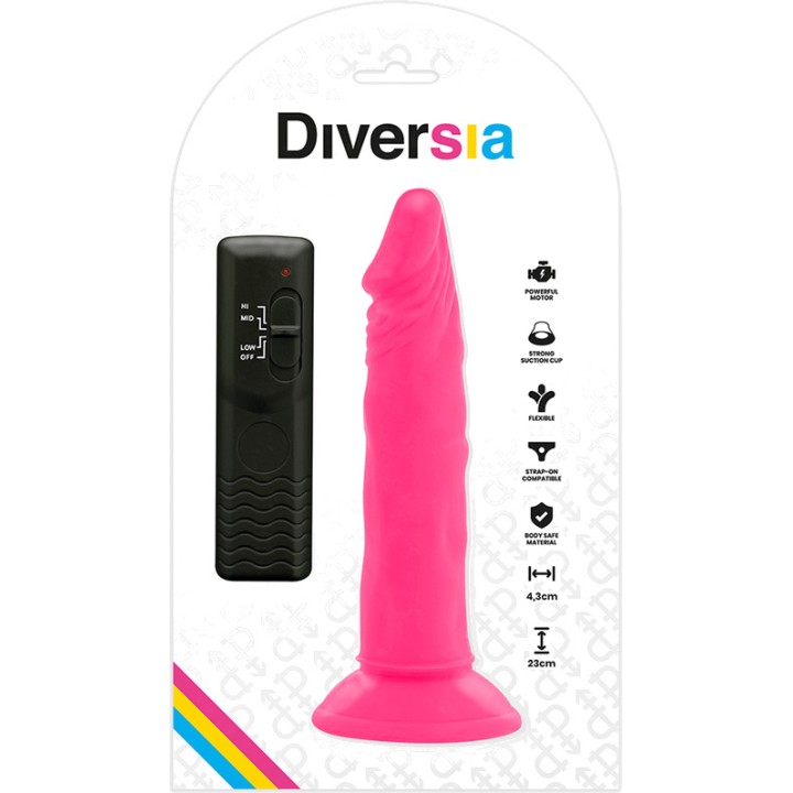 DIVERSIA Realistic flexible vibrating dildo 23CM Ø4,3CM