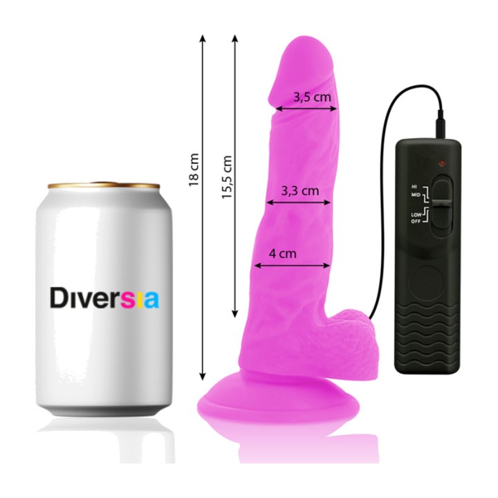 DIVERSIA Flexibilní realistický vibrátor 18CM Ø4CM