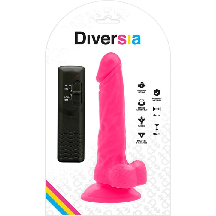 DIVERSIA Dildo realístic flexible amb vibració 18CM Ø4CM