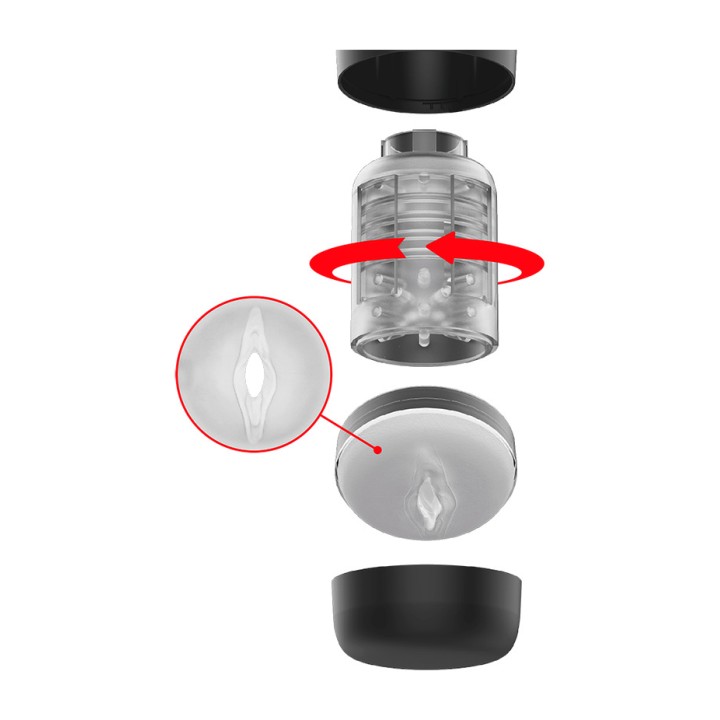 JAMYJOB Männlicher Masturbator mit Rotation 360 TORNADO
