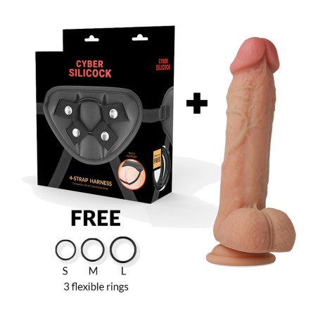harness with realistic liquid silicone penis saul 15,5cm ø4,2cm