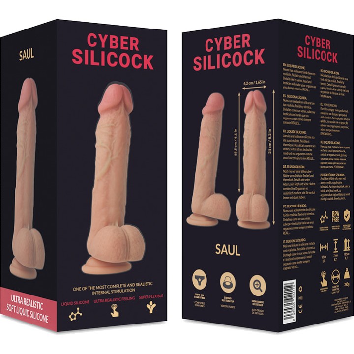 CYBER SILICOCK Realistic liquid silicone penis SAUL 21CM