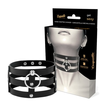 choker de cuero vegano estilo fetish