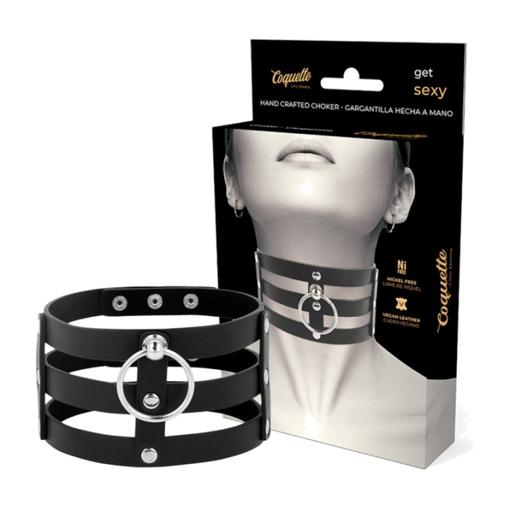 COQUETTE CHIC DESIRE Choker de cuero vegano estilo fetish